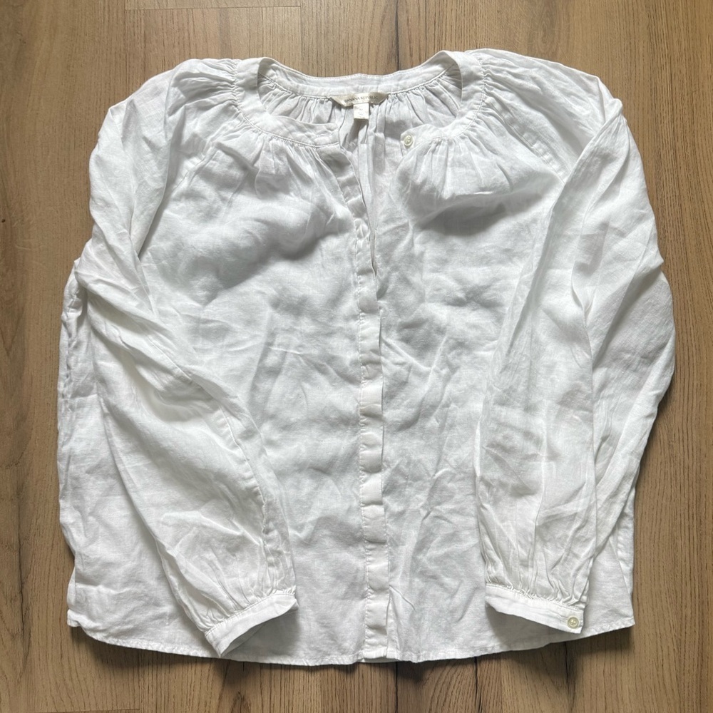 Banana Republic Long Sleeve Linen Blouse
